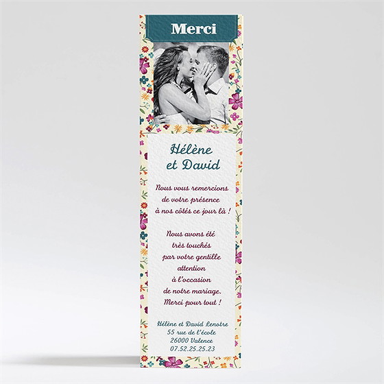 Remerciement mariage liberty fruité