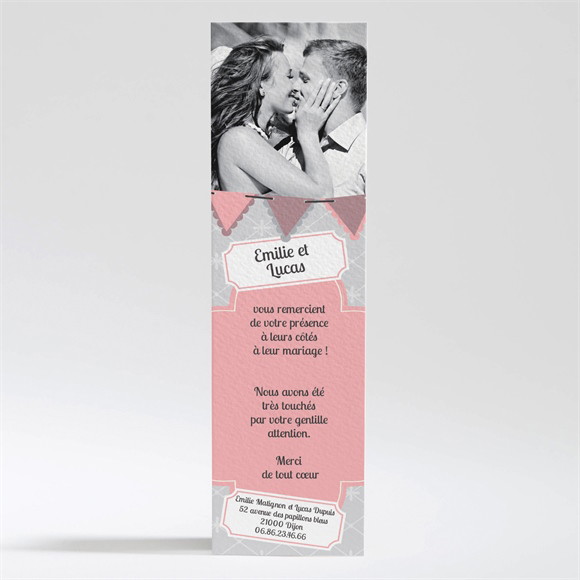 Remerciement mariage Festif et vintage réf.N200237