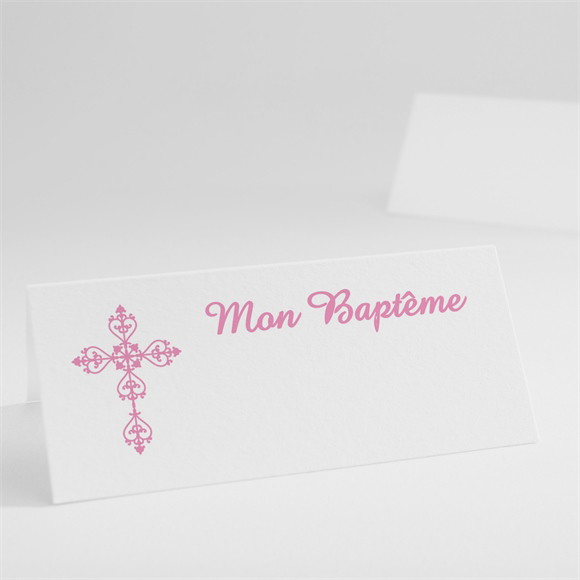 Marque-place baptême Médaillon photo elle réf.N440208
