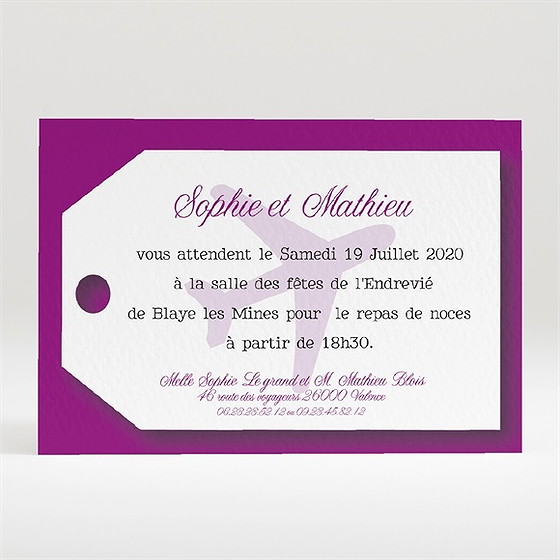 Carton d'invitation mariage air union