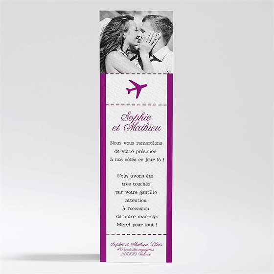 Remerciement mariage air union