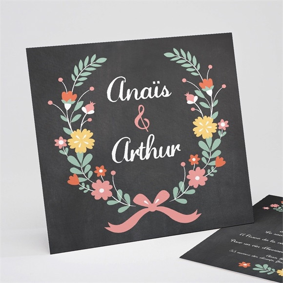 Faire-part mariage Couronne vintage réf.N31151