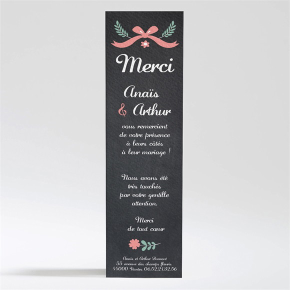 Remerciement mariage Couronne vintage réf.N200239