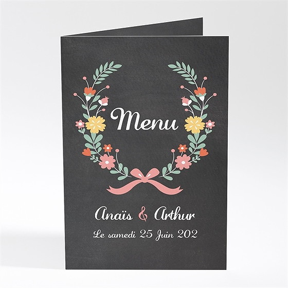 Menu mariage couronne vintage