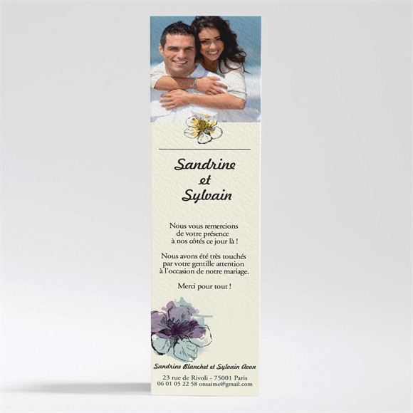 Remerciement mariage Farandole fleurie réf.N200242