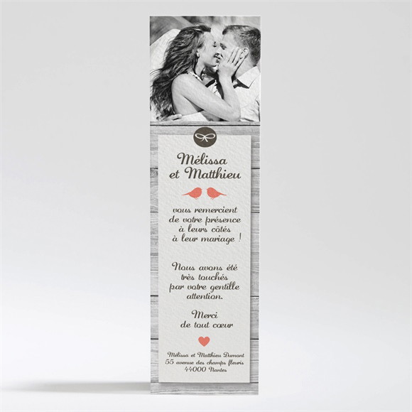 Remerciement mariage Oiseaux vintage réf.N200244