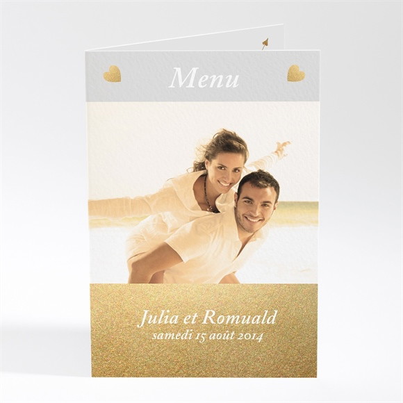 Menu mariage Coeurs en coins réf.N401258