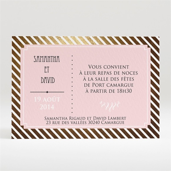 Carton d'invitation mariage Notre Annonce réf.N120203