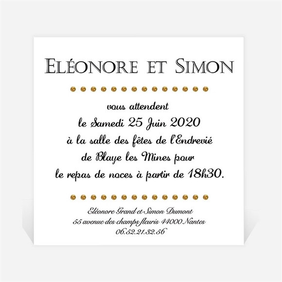 Carton d'invitation mariage Smoking et Talons réf.N300162