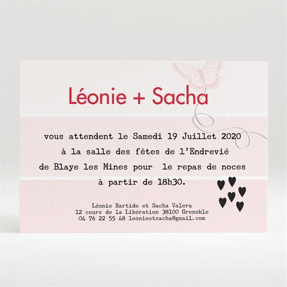 Carton d'invitation mariage Le Joli Noeud du mariage réf.N120204