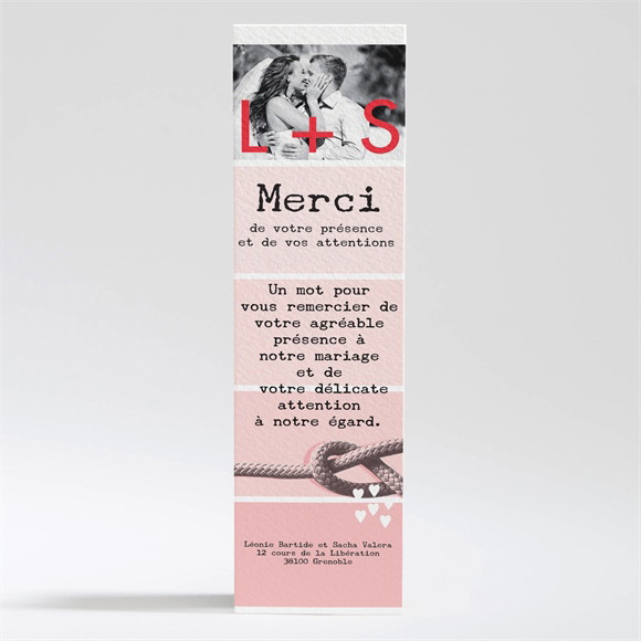 Remerciement mariage Le Joli Noeud du mariage réf.N200251