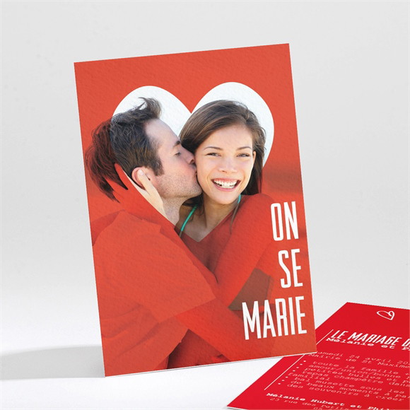 Faire-part mariage Photo en forme de coeur réf.N21175