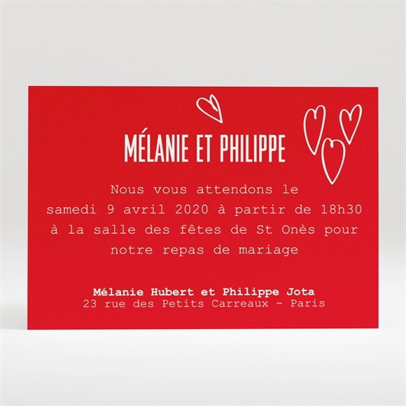 Carton d'invitation mariage Photo en forme de coeur réf.N120206