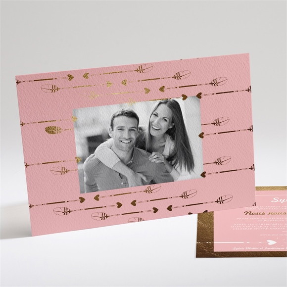 Faire-part mariage Invitation photo vintage réf.N14125