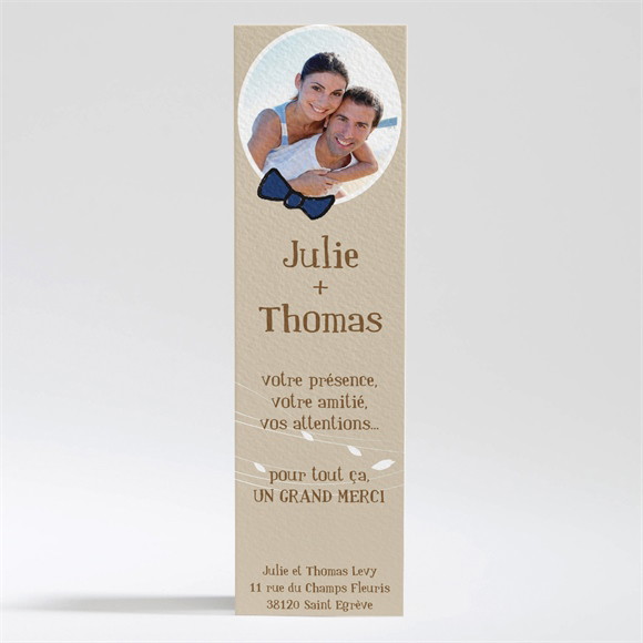 Remerciement mariage Dans le droit Chemin réf.N200258