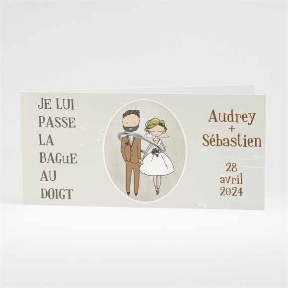 Faire-part mariage Je lui passe la bague au doigt réf.N43130