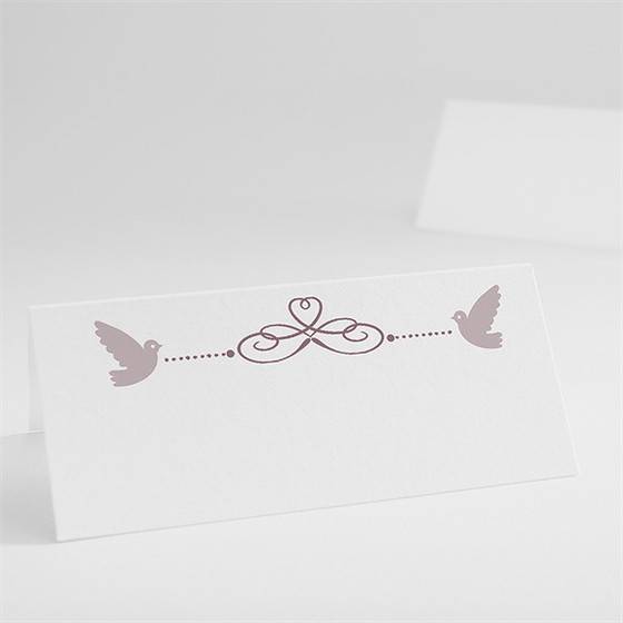 Marque-place baptême petit damier violet