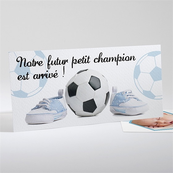 Faire-part naissance notre petit footballeur