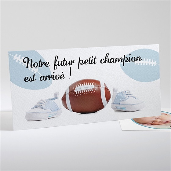 Faire-part naissance notre futur champion est né!