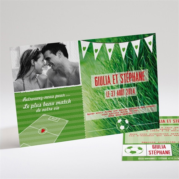 Faire-part mariage Notre Terrain de Football réf.N14127