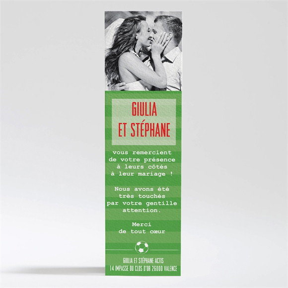 Remerciement mariage Notre Terrain de Football réf.N200264