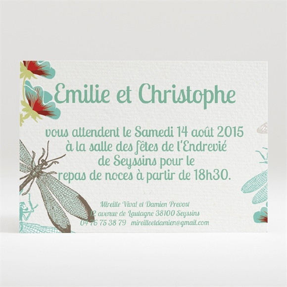 Carton d'invitation mariage La corbeille des mariés réf.N120217