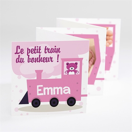 Faire-part naissance son petit train