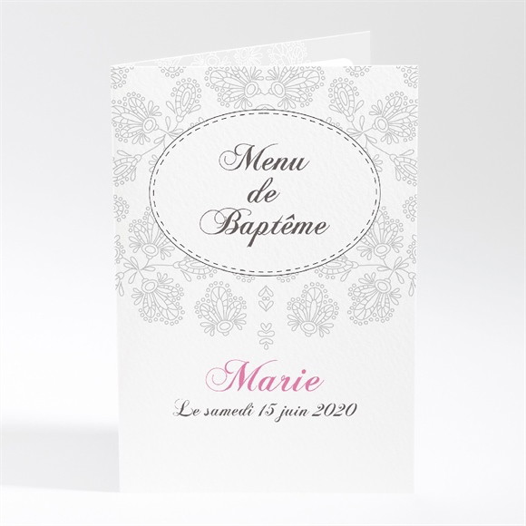 Menu baptême Arabesques filles réf.N401295