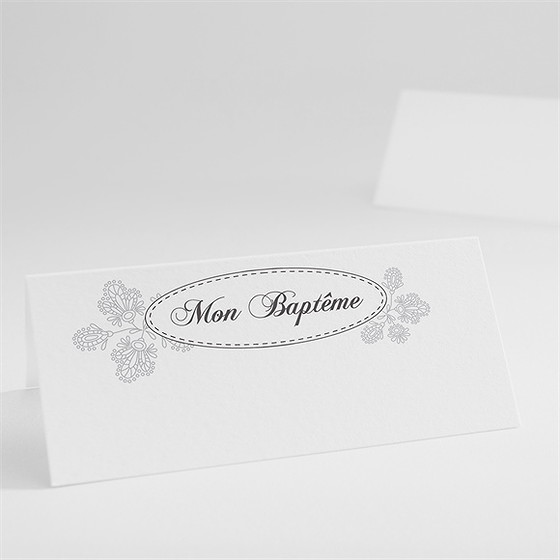 Marque-place baptême arabesques filles