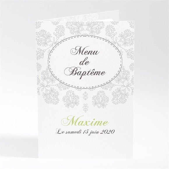 Menu baptême Chevalet d'Arabesque réf.N401296