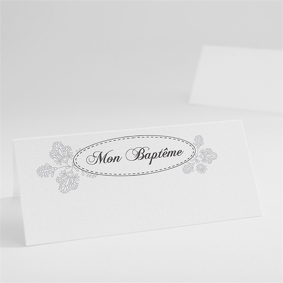 Marque-place baptême chevalet d'arabesque