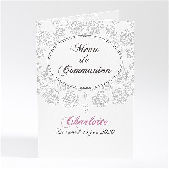 Menu communion double face avec photo