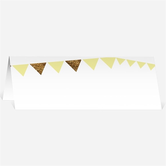 Marque-place mariage Motifs et losanges jaunes réf.N440259