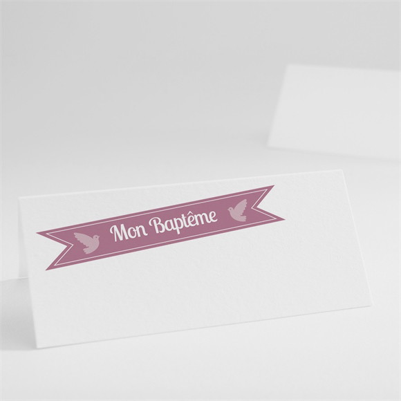 Marque-place baptême Pois et confettis fille réf.N440261