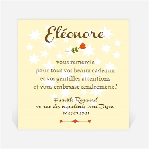 Remerciement naissance Annonce fleurie réf.N300179