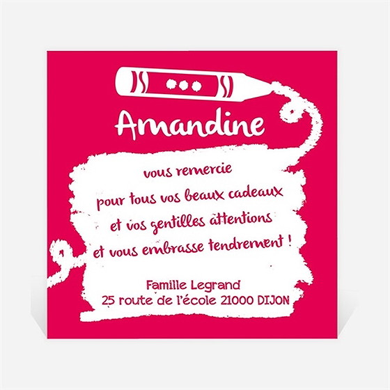 Remerciement naissance corde à sauter fille