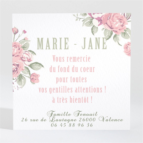 Remerciement naissance Champêtre nature réf.N300195