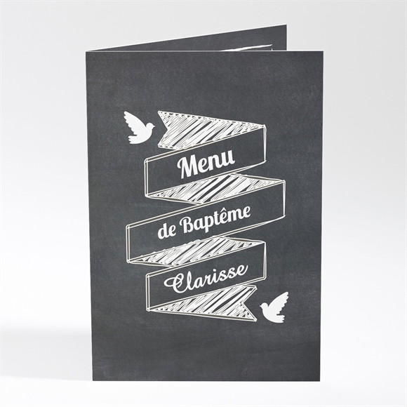 Menu baptême Craie sur ardoise réf.N401308