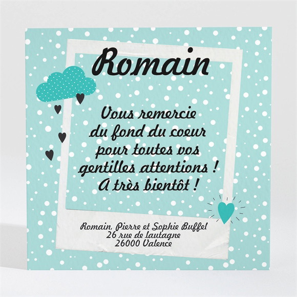 Remerciement naissance original avec photo réf.N300196