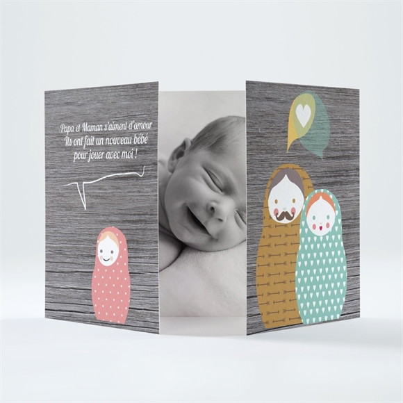 Faire-part naissance Poupées russes réf.N70136