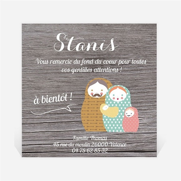 Remerciement naissance Poupées russes réf.N300202