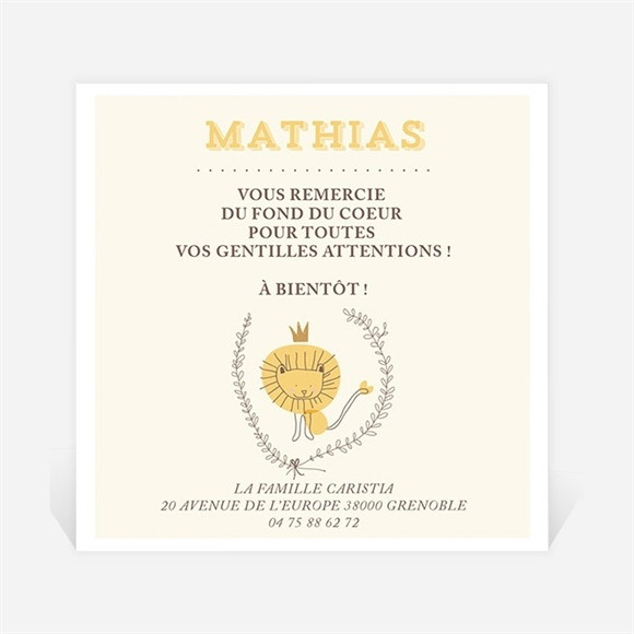 Remerciement naissance Le Roi Lion réf.N300203