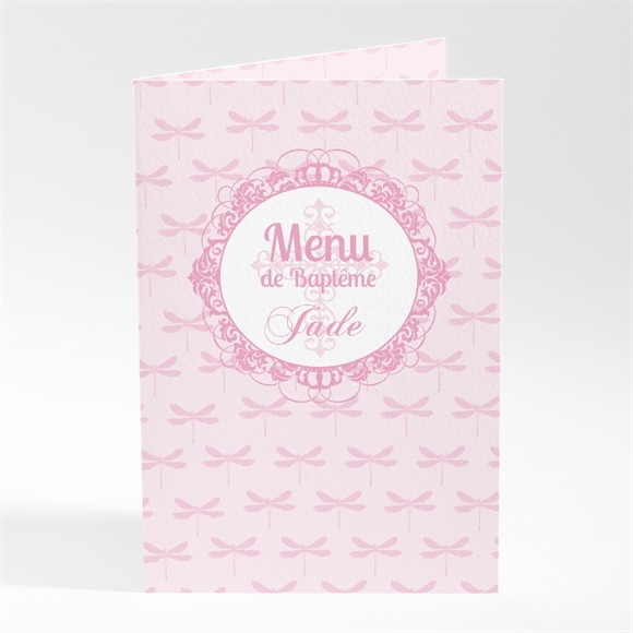 Menu baptême Cadres baroques et ronds réf.N401315