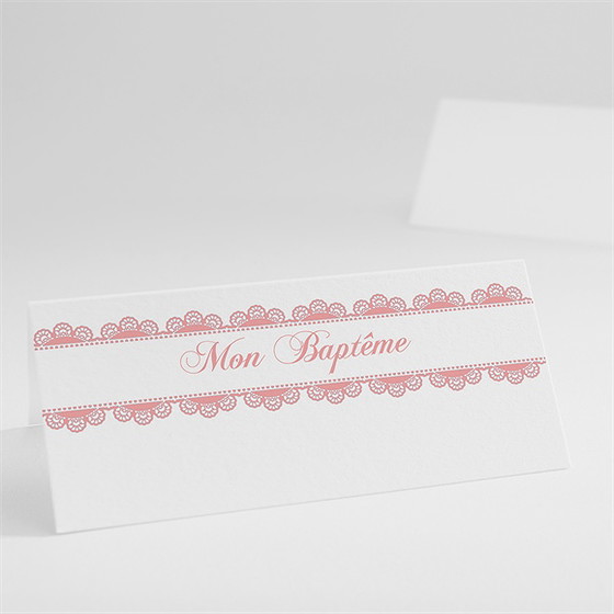 Marque-place baptême ardoise pour filles