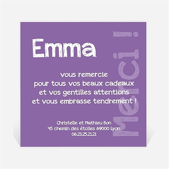 Remerciement naissance c'est une fille