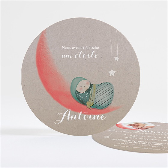 Faire-part naissance bercé au clair de lune