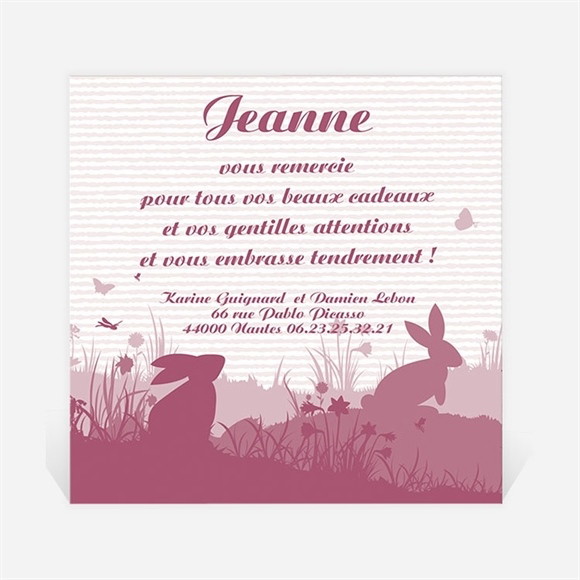 Remerciement naissance Rond animaux buccoliques réf.N300217