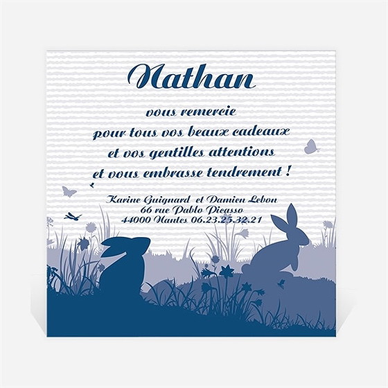 Remerciement naissance rond et bleu