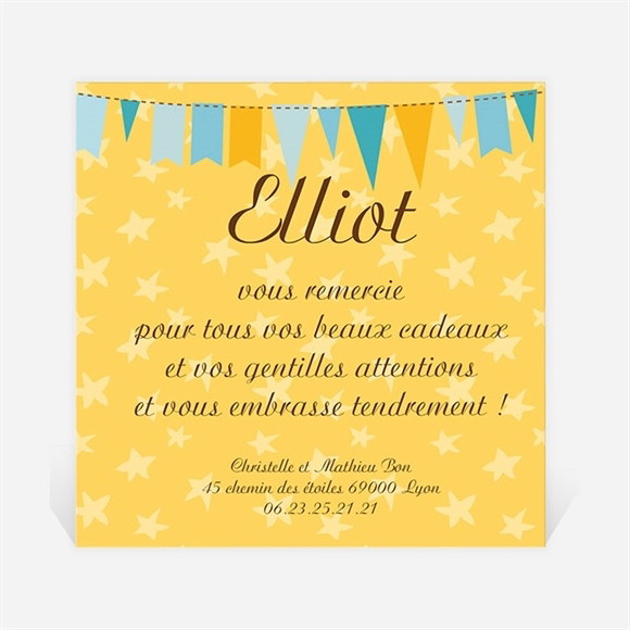 Remerciement naissance Petit body réf.N300225