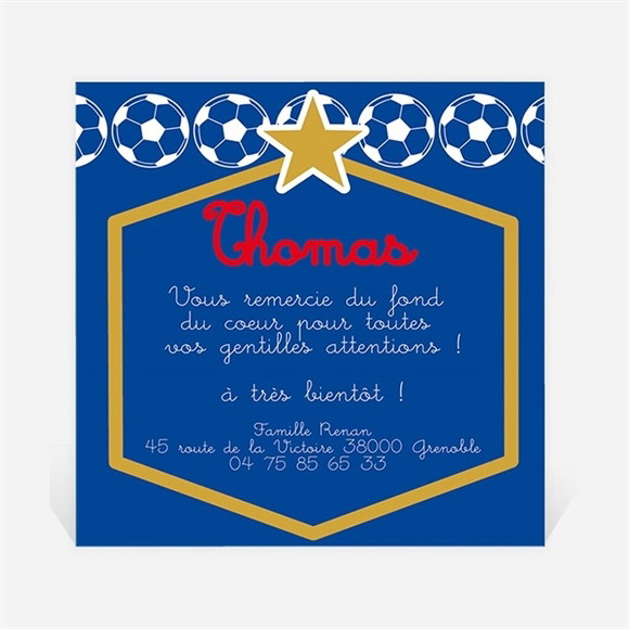 Remerciement naissance Notre petit Champion réf.N300235